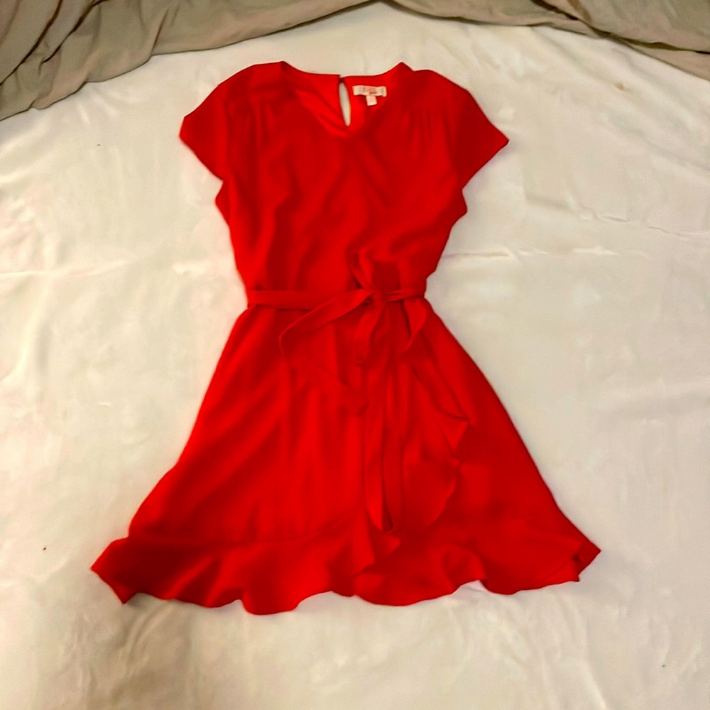 GB girls red dress with tie, size XL, brand new.